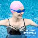 3 x COOLMATE Fabric Swim Cap for Women, Men & Kids Silicone Water Resistant Layer, Lightweight Cloth Cap for Pool & Lap Swimming Non-Slip Comfortable Fit, Gift for Swimmers (1 Pack)