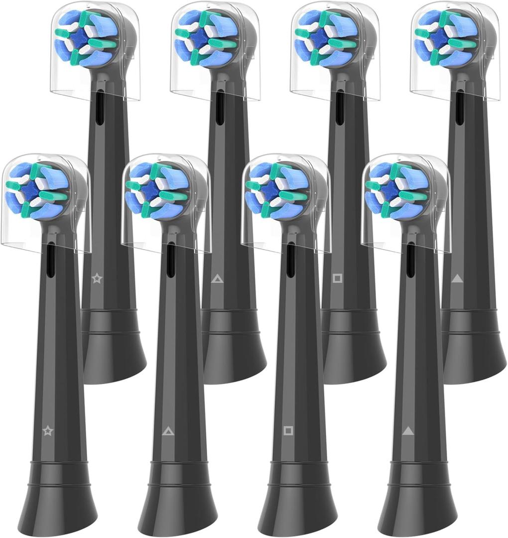 iO Brush Heads Compatible with Oral b iO Electric Toothbrushes, Replacement Toothbrush Head for 10/9N/9/8N/8/7N/7/6N/6/5N/5/4N/4/3N/3/2/MyWay Series, 8 Black