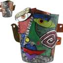 Picasso Flower Pot Colorful Face Art Abstract Resin Flower Pot Unique Face Flower Pot Head Planter for Indoor Outdoor Plants Patio Home Art Decoration (Frown)