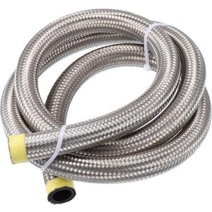X AUTOHAUX 5ft 12AN Fuel Hose AN12 Universal Car Braided Stainless Steel CPE Oil Fuel Gas Line Hose Silver Tone