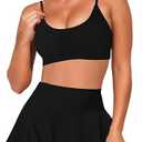 Pink Queen Women Bikini Set Summer Two Piece Swimsuit High Waisted Swim Skirt Bottom Tummy Control 2 Pcs Bathing Suit Tankini 2026 Size L, Black
