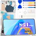 SRJTEK OLED for Samsung Galaxy S21+ 5G LCD Screen Replacement for Samsung S21 Plus 5G SM-G996B SM-G996 Digitizer Touch Screen Assembly Repair Part with Frame(Silver)