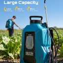 SEESII Backpack Sprayer Battery Powered, Leak-Proof 5-Gallon, Dual Battery Electric Sprayer with Telescopic Brass Wand & 7 Nozzles, 100 PSI Adjustable Pressure for Weed Lawn Garden Pest Control