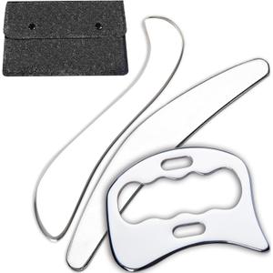 FeelFree Sport 3 in 1 Muscle Scraper Tool-Gua Sha Scraping Tool Physical Therapy Massage Tool-Soft Tissue Mobilization for Back, Legs, Arm (A+D+S)
