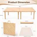 60" x 30" Wooden Low Picnic Table with Outdoor Picnic Blanket 79 "x 59 "