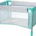 ADORA Zig Zag Baby Doll Playpen Bed Toy & Carry Case, Fits Dolls, Plush Toys, and Stuffed Animals up to 16 Best for Kids Ages 3 and Up (Aqua Green Rods)