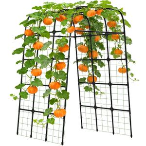 7FT Garden Trellis Arch for Climbing Plants Tall Outdoor Metal Trellis for Vegetables, Peas, Tomatoes, Cucumber Trellis Arch & Vertical Garden Climber Plant Support for Vine Plants, 57.09 inch 39.37 inch 82.68 inch