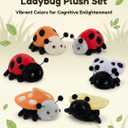 MaoGoLan 6Pcs Bulk Ladybug Stuffed Animals,4.7 inches Small Ladybird Plush Toys for Insect Lover,Colorful Mini Lady Beetle Plushies for Theme Party Decorations,Baby Shower, Classroom Prize