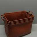 Storage Baskets 4-Pack - Woven Laundry Basket Organizer, 15x11x10.5 Inch Open Hamper Bins for Clothes Blanket Storage, Shelf Closet Organization, 25L Handwoven Rattan Baskets for Home Decor