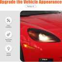Front Headlight Trim Cover Compatible with Chevrolet Corvette C6 2005-2013 Smoked Front Light Lamp Cover Left and Right Headlight Lens Trim Frame Protect Decorative Accessories