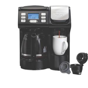 Hamilton Beach FlexBrew Trio 2-Way Coffee Maker, Compatible with K-Cup Pods or Grounds, Combo, Single Serve & Full 12c Pot, Black - Fast Brewing (49902)