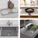 WAFT YEARN Sink Mats Sink Protectors Dish Racks Dishwasher Safe Grid Mats for Kitchen Sink Silicone Protect Sink from Stains Damage Scratches Non Slip Heat Resistant Rust Resistant 18"X12.5" Grey (Gray)