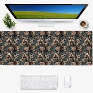 Cat Mouse Pad Square Mouse Pads for Desk Wireless Mouse Office Decor Desk Accessories for Computer, Laptop, Office, Work, Gaming, 31.5×11.8in