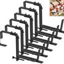 Y&M 6 Pack Deck Railing Adjustable Planter Box Brackets (6 to 12.5 in), Universal Window Box Brackets, Heavy Duty Iron Flower Box Wall Mounting Hooks for Balcony, Fences, Patio, and Garden - Black