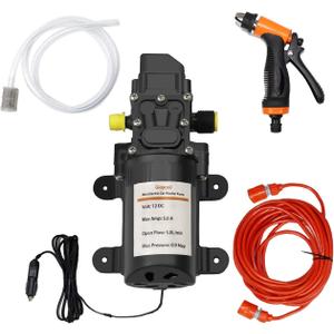Electric Pressure Washer Pump, 12V 100W Portable High Pressure Power Intelligent Mini Car Water Pump Kit for Auto RV Home Garden Pet Shower