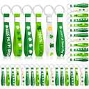 Huquary 36 Pcs St. Patrick's Day Silicone Keychains Bulk Party Favors Saint Patty's Green Shamrock Hat Clover Gifts for St Patricks Day Irish Festival Party Favors Ireland Holiday Decorations