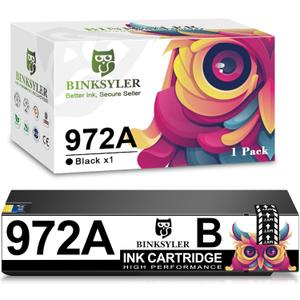 972A Black Ink Cartridge Replacement for HP 972 972A 972X Ink Work for PageWide Pro MFP 352dw 377dw 477dw 477dn 577dw 577z 452dw 452dn 552dw Printer (1xBlack) Latest Upgraded Chip