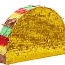 BLUE PANDA Taco Pinata for Cinco de Mayo, Fiesta, Mexican Birthday Party Decorations (Small, 17 x 10 Inches)