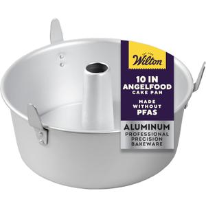 Wilton Aluminum Angel Food Tube Cake Pan - Natural Anodized Aluminum Baking Pan - Made Without PFAS - Will Not Rust - Offers Even Heating - 10 x 4 Inches