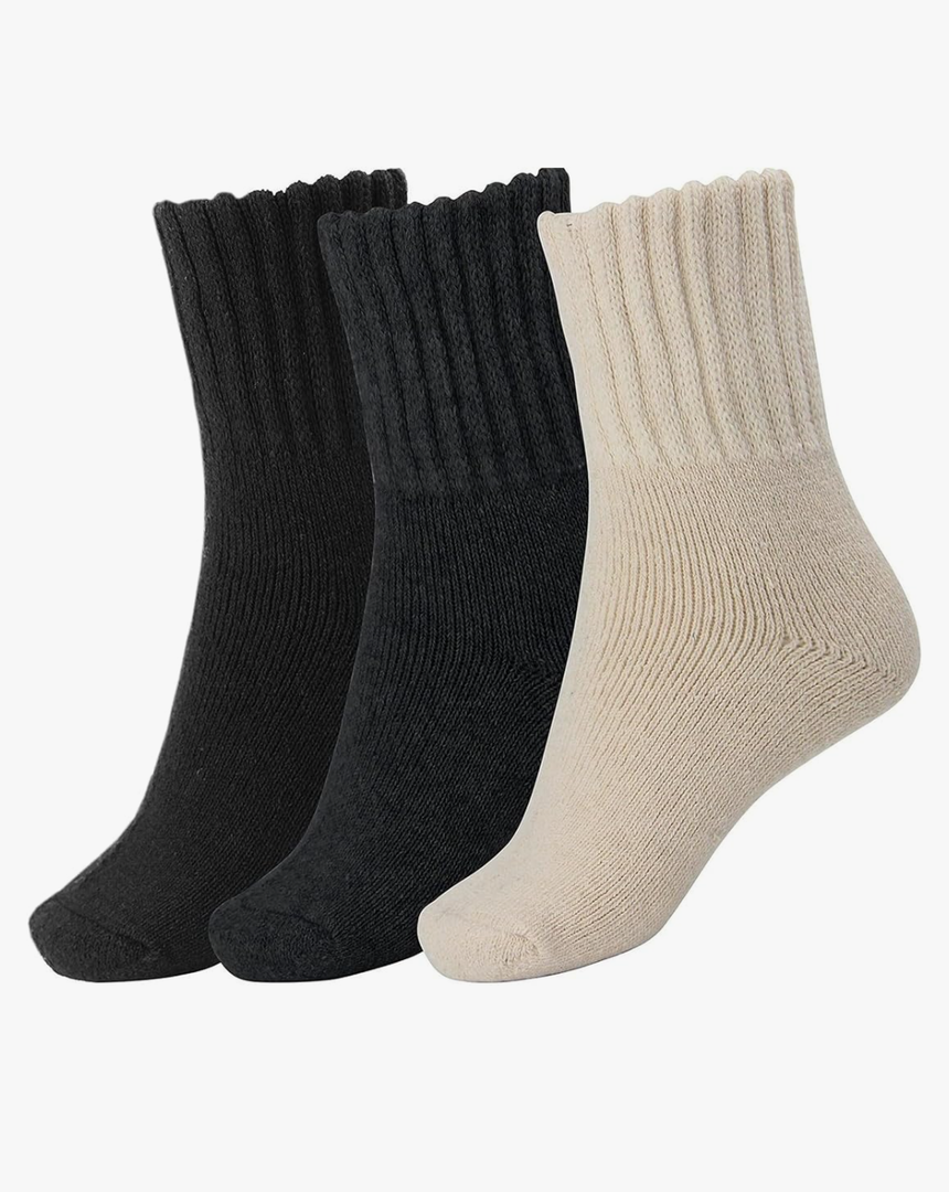 YZKKE Women Winter Solid Socks Thick Warm Wool Socks Cozy Crew Socks for Womens Christmas Gift