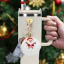 Stanley Cup Accessories Set - Silicone Straw Cover, Boot, Lipstick Holder, Charms for 40oz & 30oz Tumbler. (Santa Claus)