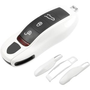 Pearl White Key Fob Cover Compatible with Porsche Key Shell Key Fob Shell Replacement Compatible with Porsche Cayenne Panamera 911 718 Macan Boxster Cayman Old Style