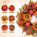 Large 24” Fall Harvest Wreaths for Front Door & Thanksgiving Wreath Decor