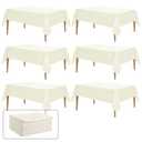 WIGENIUS 6 Pack Ivory Table Cloth Rectangle Tablecloths 60X102 Inch,Polyester Table Cloth for 6 Foot Rectangle Tables,Wrinkle Resistant Washable Fabric Table Covers for Party,Wedding Banquet