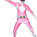 Morphsuits Pink Power Ranger Costume Adult Men, Power Ranger Costume Adult, Funny Costumes for Adults (Medium)