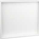 HofferRuffer Extra Large Serving Tray with Handles, Elegant Faux Leather Storage Decorative Tray for Coffee Table, Ottoman, Console Table (White Tray+Golden Handle) (20" x 16" x 2.2")