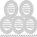 Calvana (5-Pack) 6.5" RV Ceiling Vent Covers for Inside Camper, RV AC Vent Cover Replacement, Fits 4-5/8" Ducts, Rotatable Slats for Directional Airflow, White