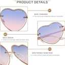 ANDWOOD Trendy Heart Shaped Sunglasses Womens Rhinestone Love Eye Sun glasses Metal Lovely Fashion Diamond Sunnies