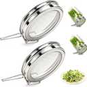 2 Pack Stainless Steel Sprouting Lids for Wide Mouth Mason Jars, Reusable Fine Mesh Sprouting Jar Kit for Broccoli Sprouts Growing Kit, Home Gardeners