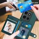 for Moto G 2025 Case Card Holder,5 Multi Slots Wallet Phone,[RFID Blocking] TPU Interior Dual Layer Leather Protective,Stand Flip Cases Cover for Moto G 5G 2025 (Green)