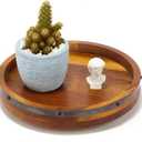 Acacia Wood Lazy Susan - 10 Inch Decorative Turntable for Table, Kitchen Organizer, 360 Degree Countertop or Centerpieces