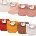 8-Pack Baby Drool Bibs, 100% Cotton, Ultra Soft & Absorbent for Newborns, Adjustable Snaps, Shower Gift (Pink)