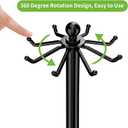 Kitchen Countertop Utensil Holder, Stainless Steel Rotatable Cooking Utensils Holder with 8 Rotating Hooks, Hanging Organizer for Spoon, Spatula, Black