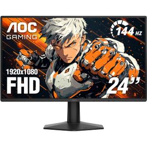 AOC 24G51F 24 inch Gaming Monitor 1920x1080 144Hz, IPS Panel, Console Gaming Ready, Full HD, 3-Sided Frameless, 1x HDMI 2.0, 1x Display Port, 3-Year Zero-Bright-Dot