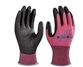 JDL Work Gloves Women men Microfoam Nitrile Coated Gloves 9/L, 1 Pairs, Seamless Knit Grip Touchscreen Gardening Gloves