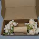 Ling's moment Ranunculus Artificial Flower, Faux Silk Mini Ranunculus Flowers for DIY Bouquet, Bulk Fake Wedding Filler Flowers for Centerpieces Arrangements Bridal Shower Decorations, Cream