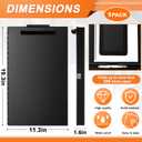 1 Pcs 11 x 17 Inch Aluminum Clipboard with Storage Metal Clipboard High Capacity Clip for Student Teacher Nurse, Black