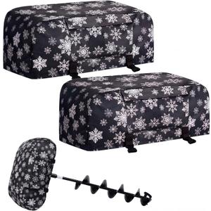 Sadnyy Ice Auger Powerhead Cover with Pockets Heavy Duty Waterproof Marine Ice Auger Cover for Fishing Accessories Waterproof Protective Bag with Tear-Resistant Storage Pockets & Drawstring (Black)