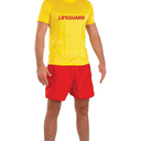 fun shack Mens Lifeguard Costume, Male Lifeguard Outfit, Beach Rescue Uniform for Men, Summer Swimwear Accessory XL