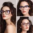VIGOALOR Reading Glasses for Women 5 Pack Blue Light Blocking Oversized Square Computer Spring Hinge Readers (5 Mix, 3.5)
