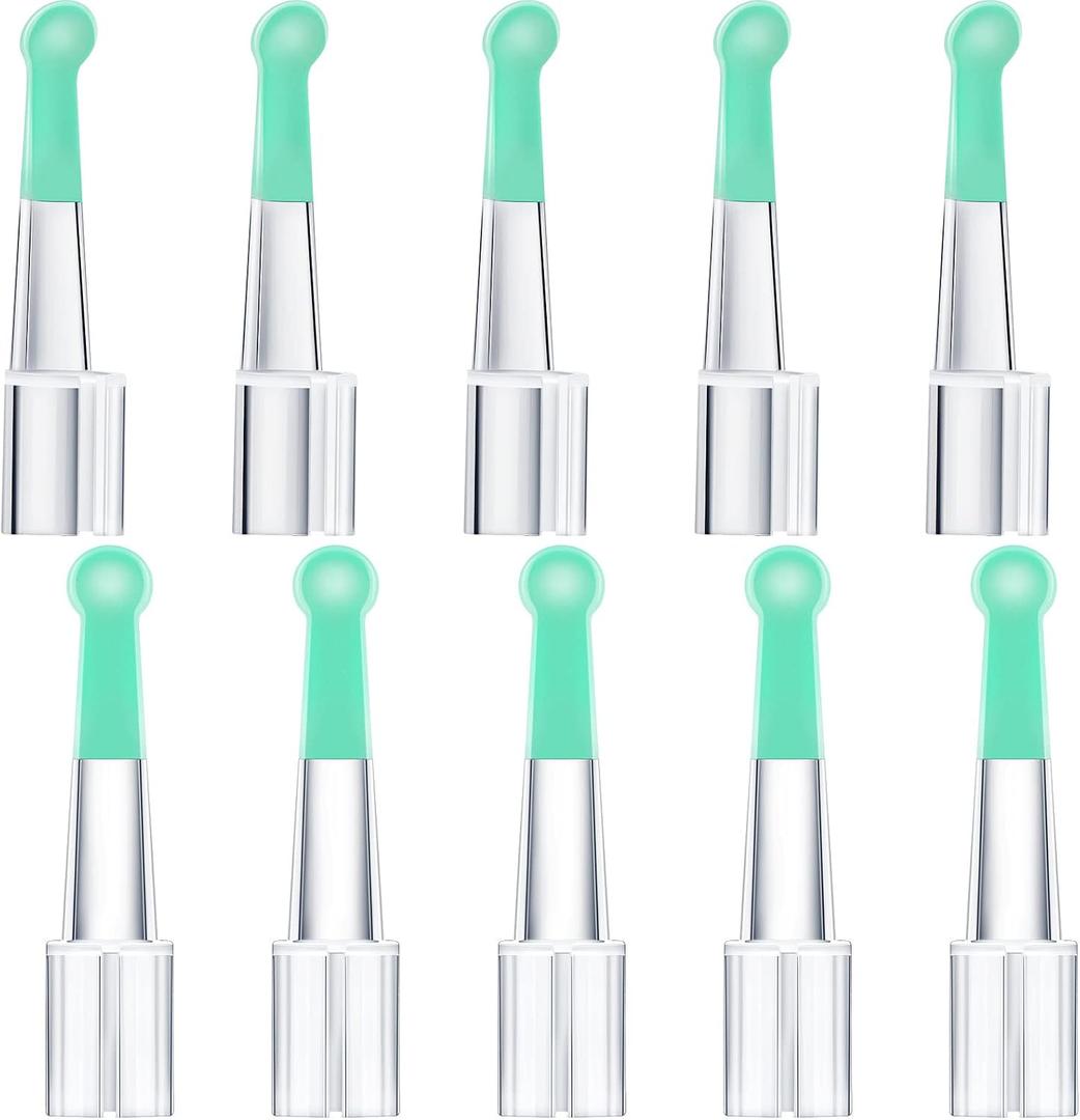 Ear Spoon Tips Ear Cleaner Replacement Set for 3.5 mm Otoscope Plastic Ear Cleaner Tips Reusable Ear Cleaner Spoon Tip for Teens Adults Family Ear Health Care (Light Green) (Transparent)