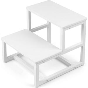 HOOBRO Step Stools for Kids, Kids Potty Training Wooden Stool, for Bathroom, Kitchen, Bedroom, Sturdy and Stable, White