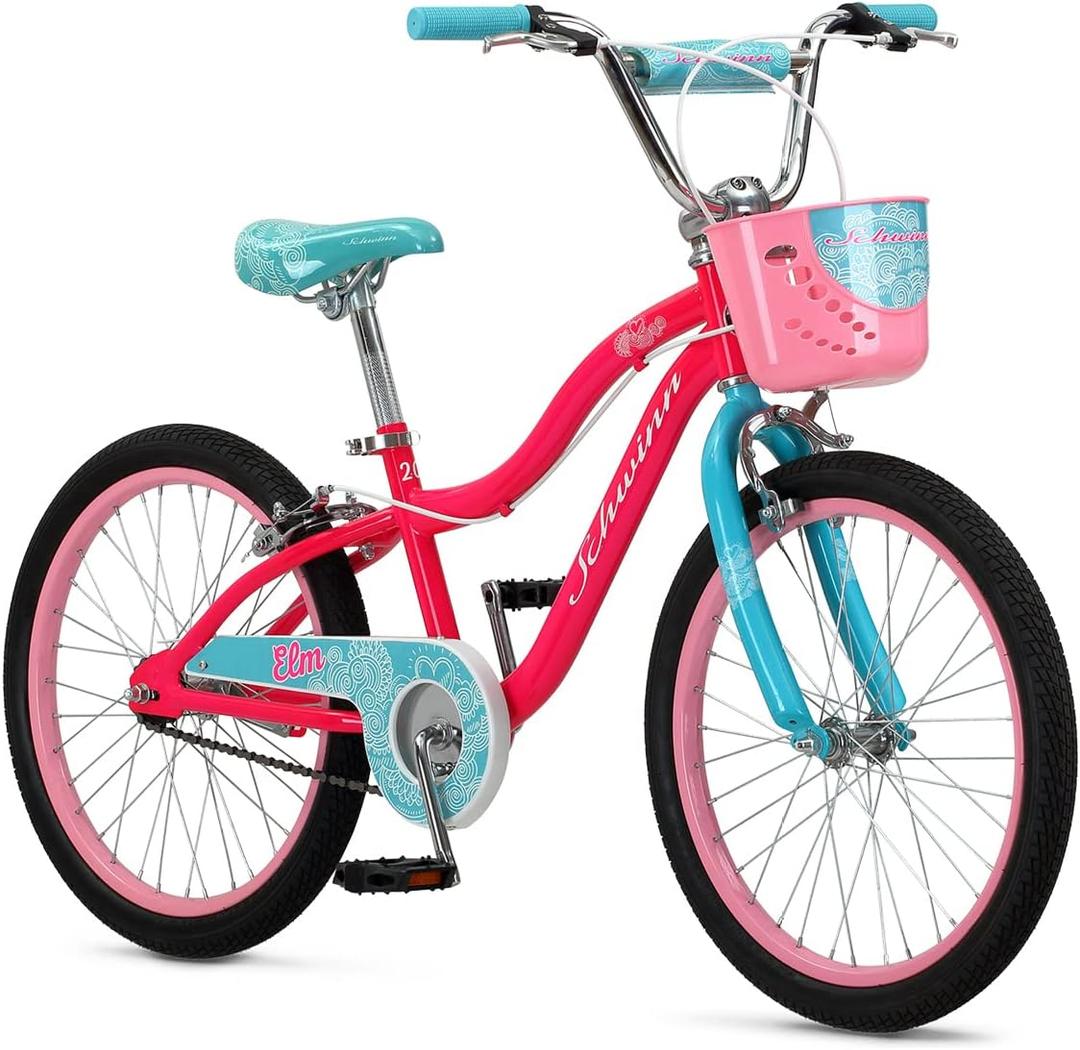 Schwinn Elm Bike, 20 Inch Bike for Kids Ages 7-13, SmartStart Ergonomic Design for Kids, Adjustable Seat Grows with your Child, Rear Coaster Brake & Front and Rear Hand Brakes, Training Bicycle