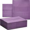 Sustainable Greetings 100 Pack 5x7 Invitation Envelopes, A7 Gummed Seal Square-Flap Invite Envelope for Wedding, Holiday, Birthday Invite, Baby Shower - Purple - 120 GSM - 5.25 x 7.25 Inch
