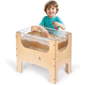 See-Through Small Water & Sand Sensory Table for Kids w/Transparent Tub for Tactile Play & Learning Perfect for Home, Classroom & Daycare