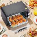 Elite Gourmet ETO449X Countertop Toaster Oven, 9.5Qt / 4-Slice Capacity, Fits 8'' Pizza, 800W Quartz Heating, 200–450°F Adjustable Temperature, 30-Min Timer, Compact Mini Oven, Black, 9L / 4-Slice